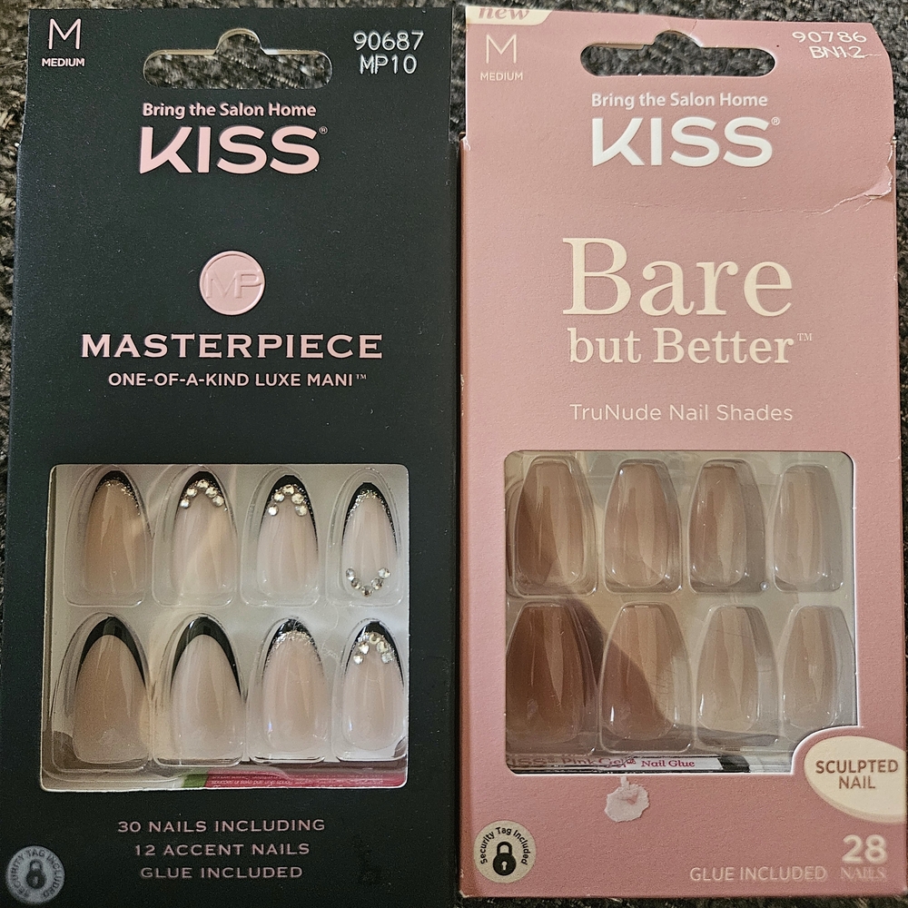 Kiss Masterpiece and Bare but Better Press-On Nails